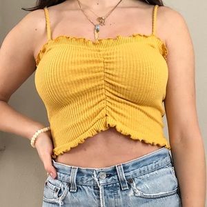 Yellow crop top